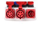 Wandstromverteiler 32A IP44/IP55 - Input: 1x CEE32/5 Output: 1xCEE32/5 1xCEE16/5 2xT23 2xT25