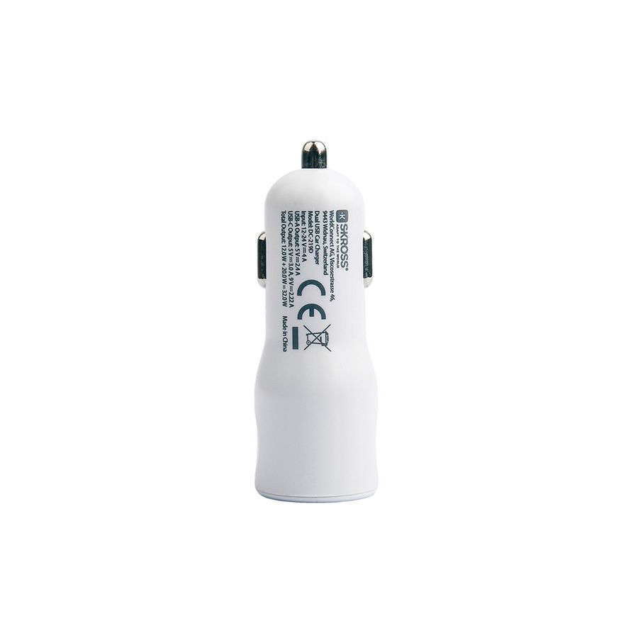 USB Car Charger & Micro USB - 20W, 1xUSB-A, 1xUSB-C