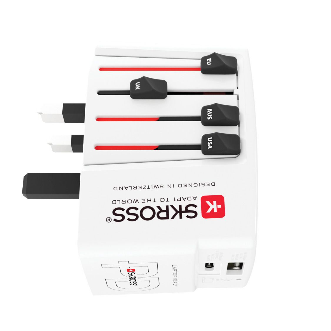 World USB Charger AC65PD - Schuko, 2-Pol EU, IT, UK, BRA, USA/Japan, AUS/China, 1xUSB-A 7.5W, 1x USB-C 65W PD