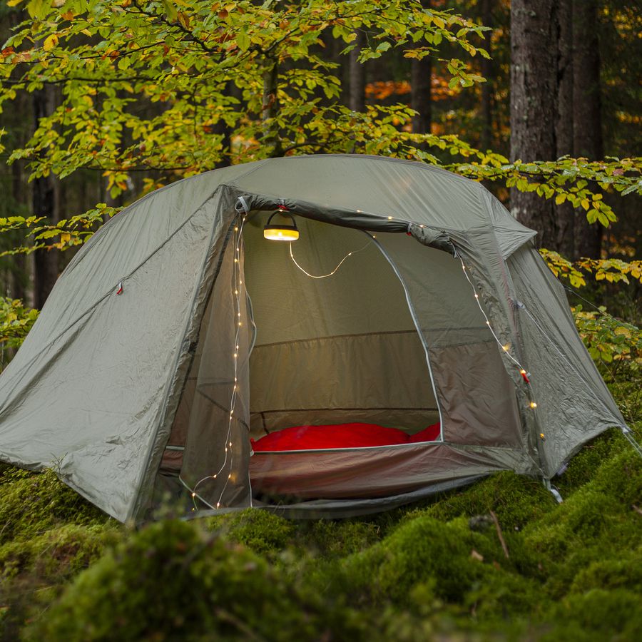 Akku Lichterkette Rondo - IP44, Warmweiss,Grün