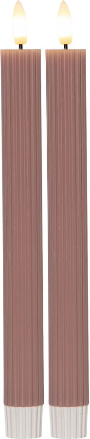 LED Dinner Kerze 2 pack Flamme Stripe - Indoor, Pink, 25.00cm Höhe