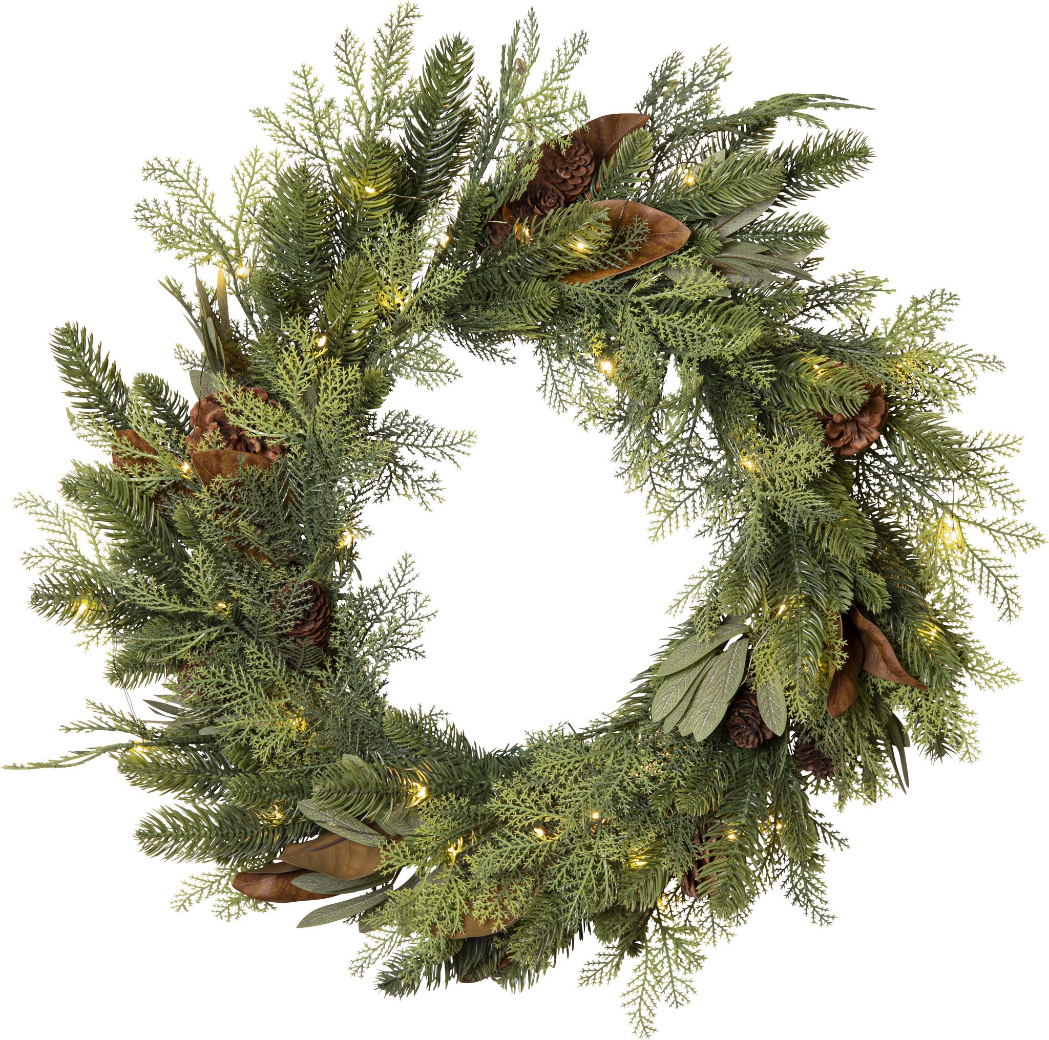 Kranz Mixi - Indoor, Warmweiss, Grün