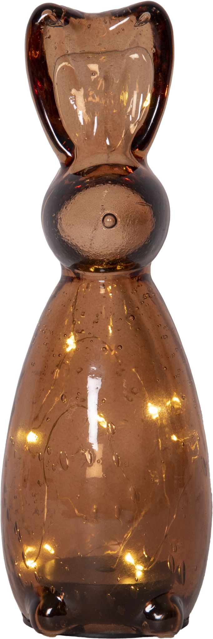 Glas Decoration Harry Brown - Indoor, Warmweiss, Braun