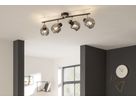 Deckenleuchte FUMOSO (4er Spot) - E14, max. 4x40W, IP20, schwarz + holz, nicht dimmbar, exkl. Leuchtmittel, L=800mm, B=330mm, H=200mm