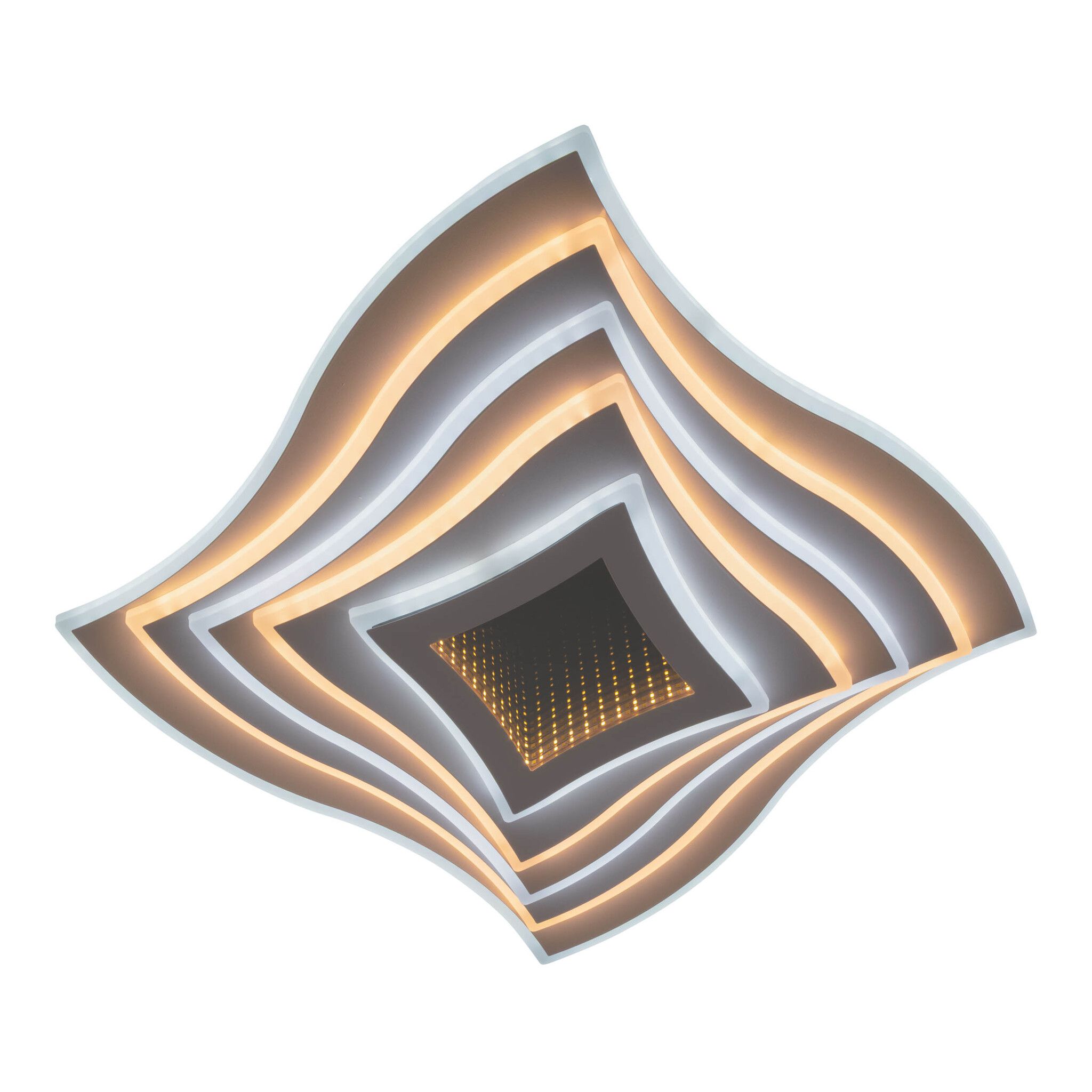 LED-CCT Deckenleuchte  FEVORIA  inkl. 3D-Effekt L/B: 50cm sandweiß - IP20, LED-Modul, Weiss
