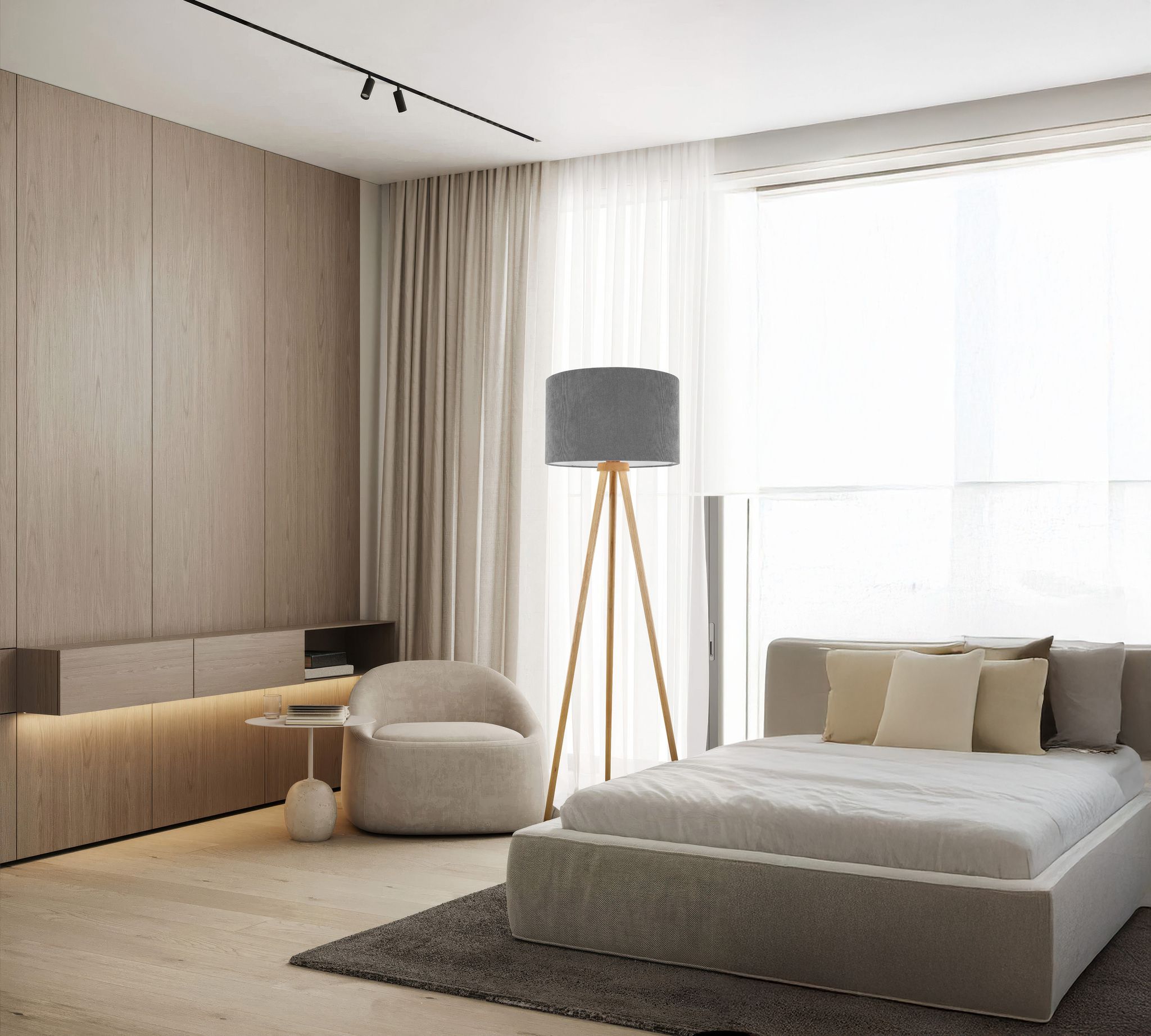 Stehleuchte ARDITA grau - E27, IP20, 230V