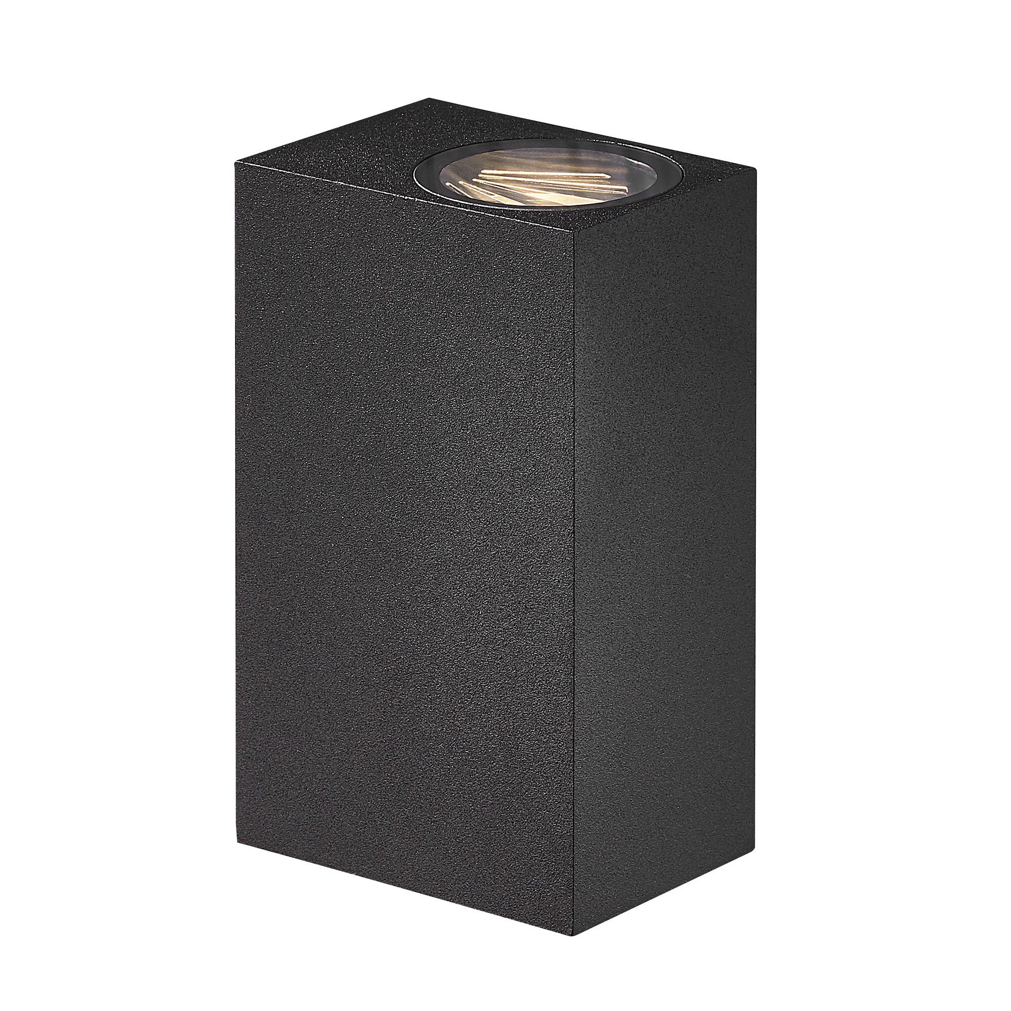 Asbol Kubi, Wandleuchte, Schwarz - LED Modul, 2X5W LED, IP44