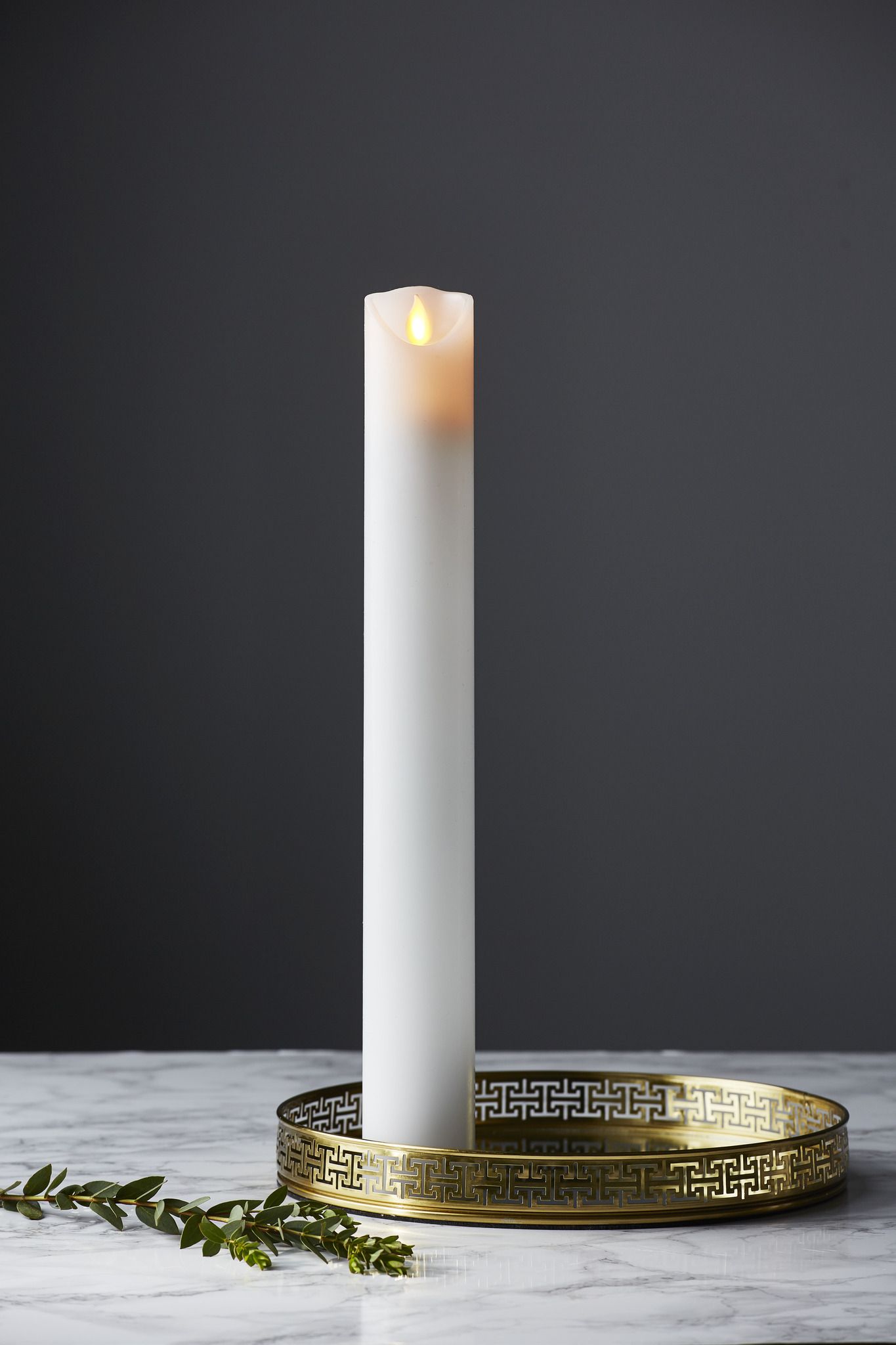 Candela in plastica a LED  M-Twinkle - Indoor, Weiss, 40cm Höhe, Timerfunktion