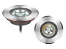 LED Bodeneinbaustrahler DISC IV - 24V DC, 9W, 490lm, 2700K, IP67, CRI 80, 20°, dunkelgrau/alu., dimmbar, D=130mm, H=38mm, BL=115x35mm