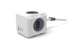 PowerCube 35W PD AC - 4x T13, 2x USB-C / 1x USB-A PD 35W, 1.5m Kabel, weiss/grau