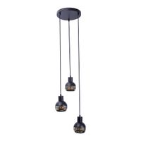 3er Pendelleuchte schwarz golden Casco - E27, IP20