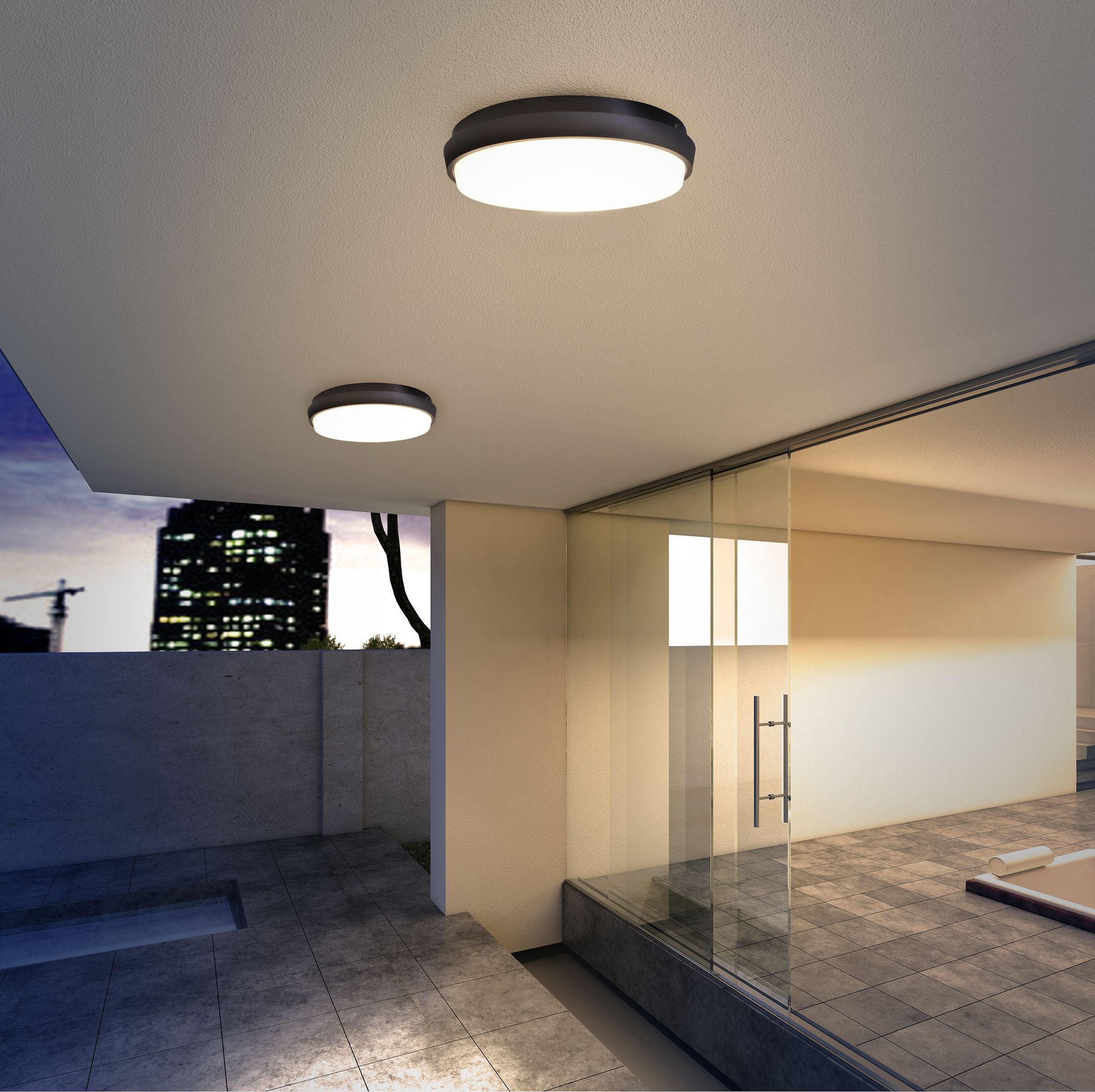 LED Aussenwandleuchte IP54 Mio d:17.5cm - IP54, warmweiss, 10W