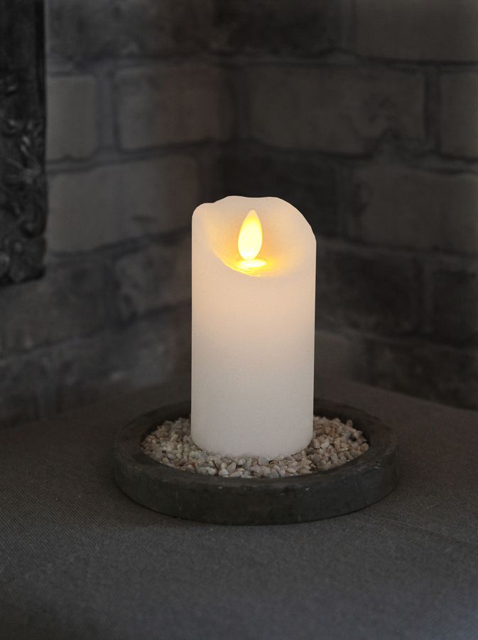 LED Pillar Kerze Glow - Indoor, Weiss, 10cm Höhe, Timerfunktion