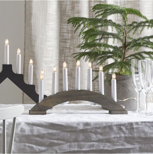 Kerzenleuchter Bea - IP20, Braun, Warmweiss