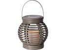 Solar Laterne Rotang - Grau, Lichtfarbe Warmweiss