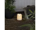 LED Pillar Kerze Flamme Grand - Outdoor, Weiss, 20cm, Timerfunktion