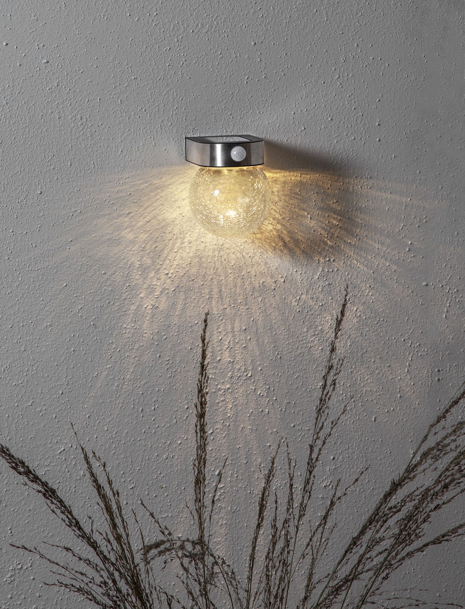 Solar Wand Laterne Glory - Transparent, Lichtfarbe Warmweiss