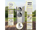 IP55 Energiesäule 4xT13 - 230V AC, max. 10A, 4xT13, IP55, nickel, rostfrei, Überlastschutz, L=130mm, B=85mm, H=230mm