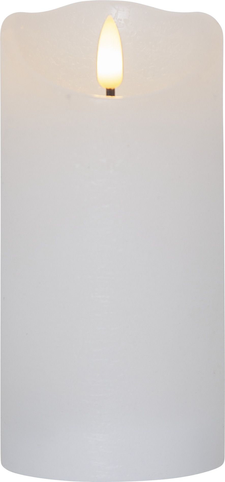 LED Pillar Kerze Flamme Rustic - Indoor, Weiss, 15.00 cm Höhe,  Timerfunktion