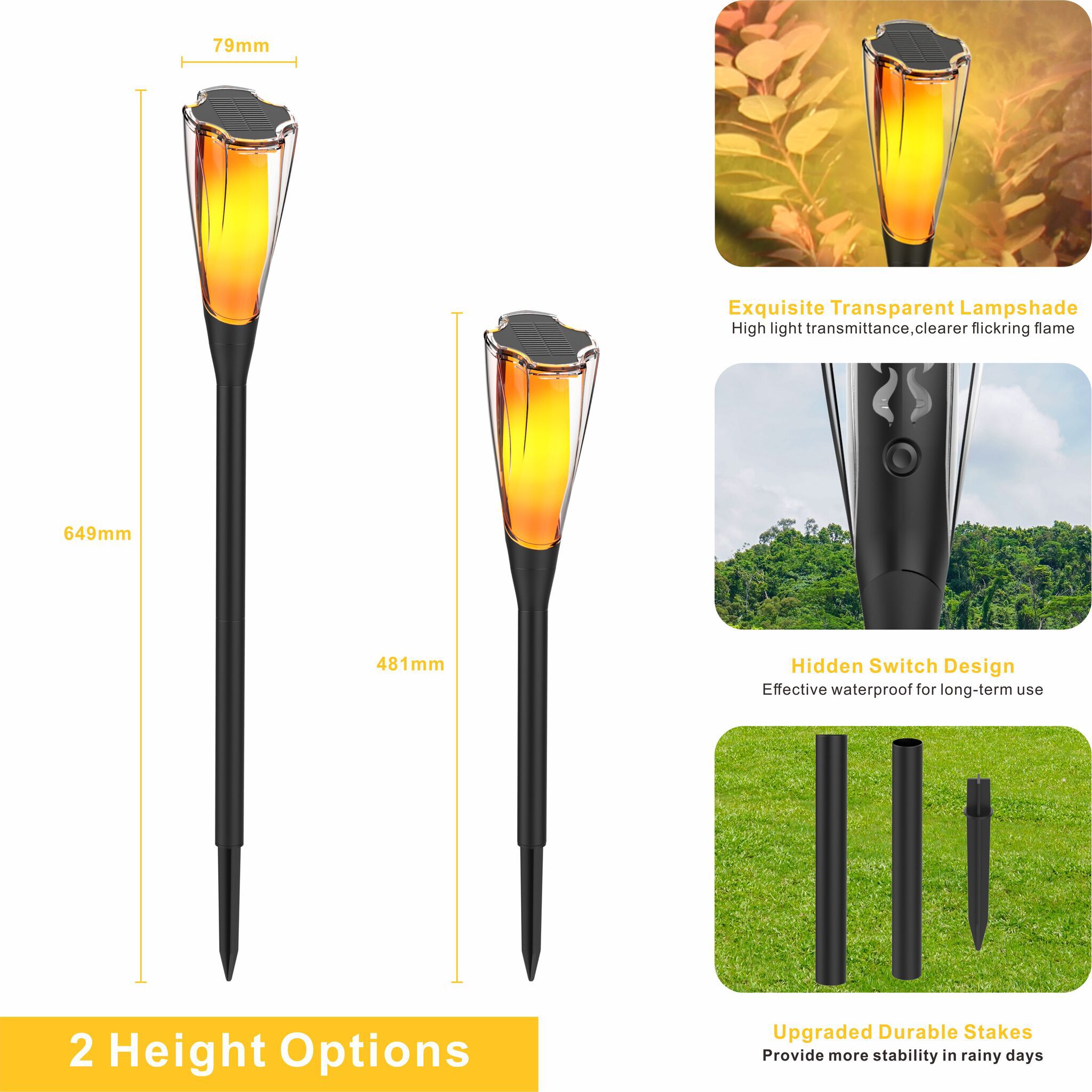 Duopack Solar-Stick Flamme hoch - Warmweiss, IP44