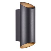 Nico Round 22, Wandleuchte, Schwarz - GU10, IP54, max.2*25W