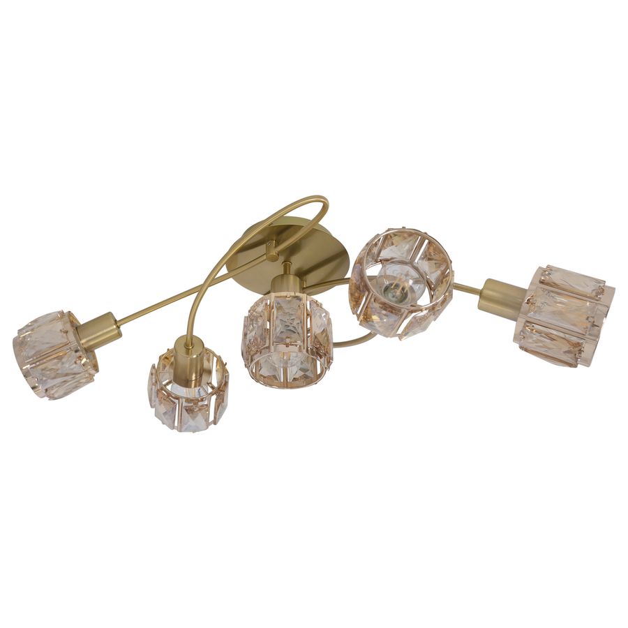 LED Deckenleuchte Josefa (5er Spot) - E14, 5x4W, 5x475lm, 3000K, IP20, gold, nicht dim., inkl. Leuchtmi., L=610mm, B=360mm, H=210mm