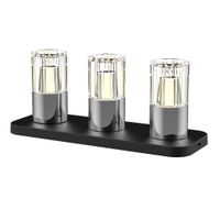 Kristy, Deko TL, 3er Set - Chrom, incl. Ladestation u. 1m USB Kabel, IP44, 5V,  0,48 W, 60 Lm, 2200 K -3000K, dimmbar