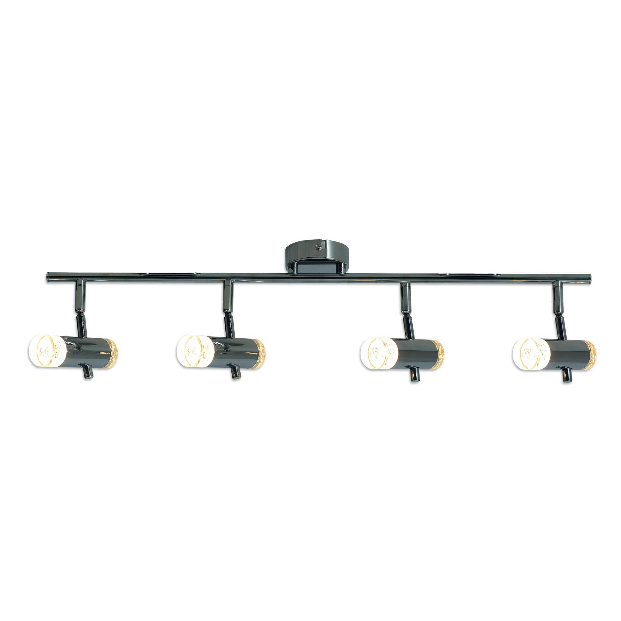 LED Deckenleuchte Garda (4er Spot) - 18W, 1300lm, 3000K, IP20, chrom, nicht dimmbar, L=660mm, B=80mm, H=185mm