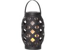 LED Laterne Flame - Outdoor, Schwarz, 23cm Höhe, Timerfunktion