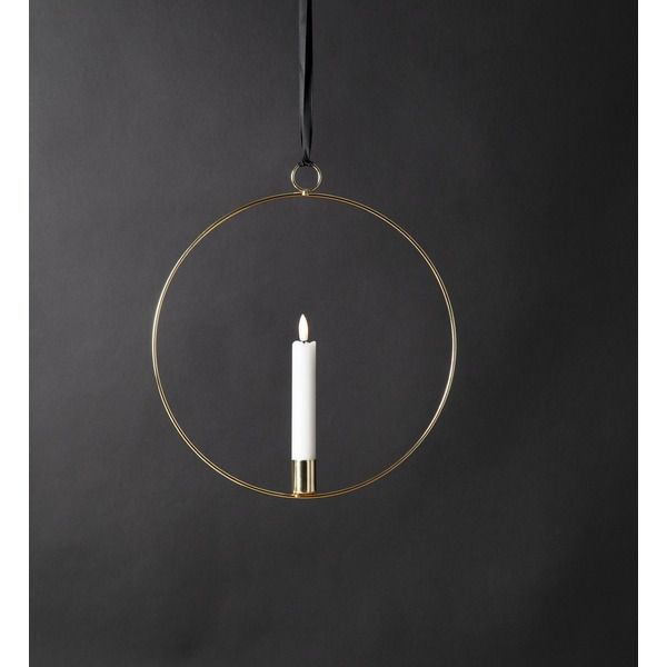 Indoor Decoration Flamme Ring - Indoor, Messing, 30cm Höhe, Timerfunktion