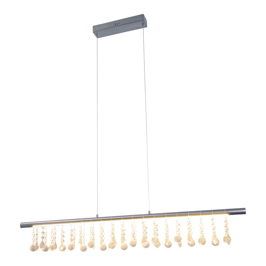 LED Pendelleuchte Nobilis L: ca. 100 cm - satin-nickel - LED, 23.6W, IP20