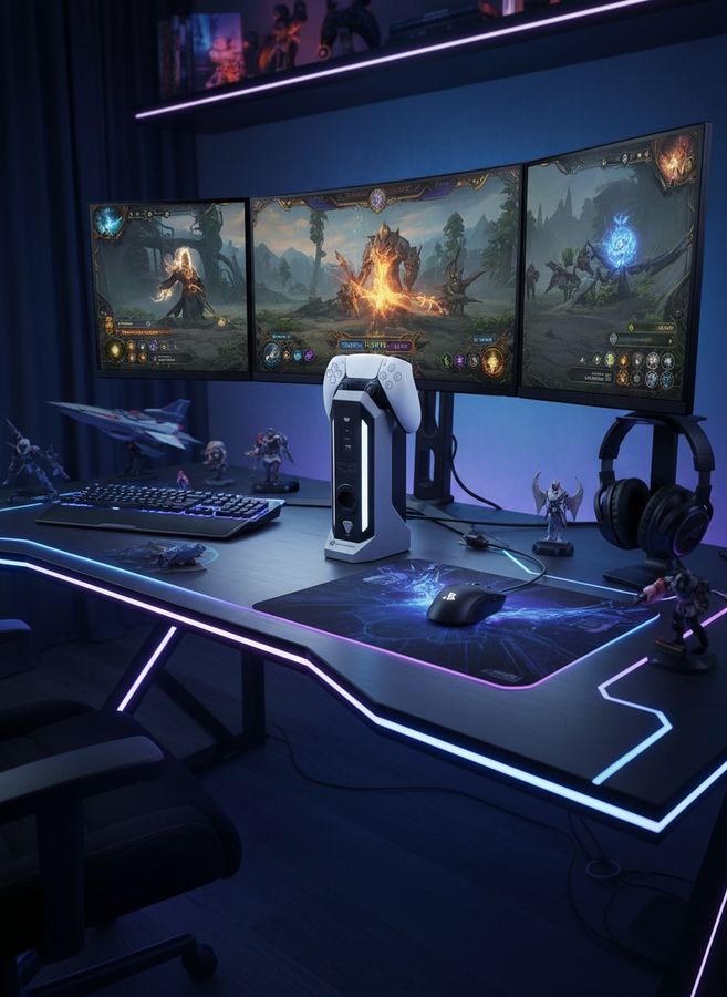 Power Tower - 4xT13 horizontal, 2.0m Kabellänge, 1xUSB-A, 2xUSB-C