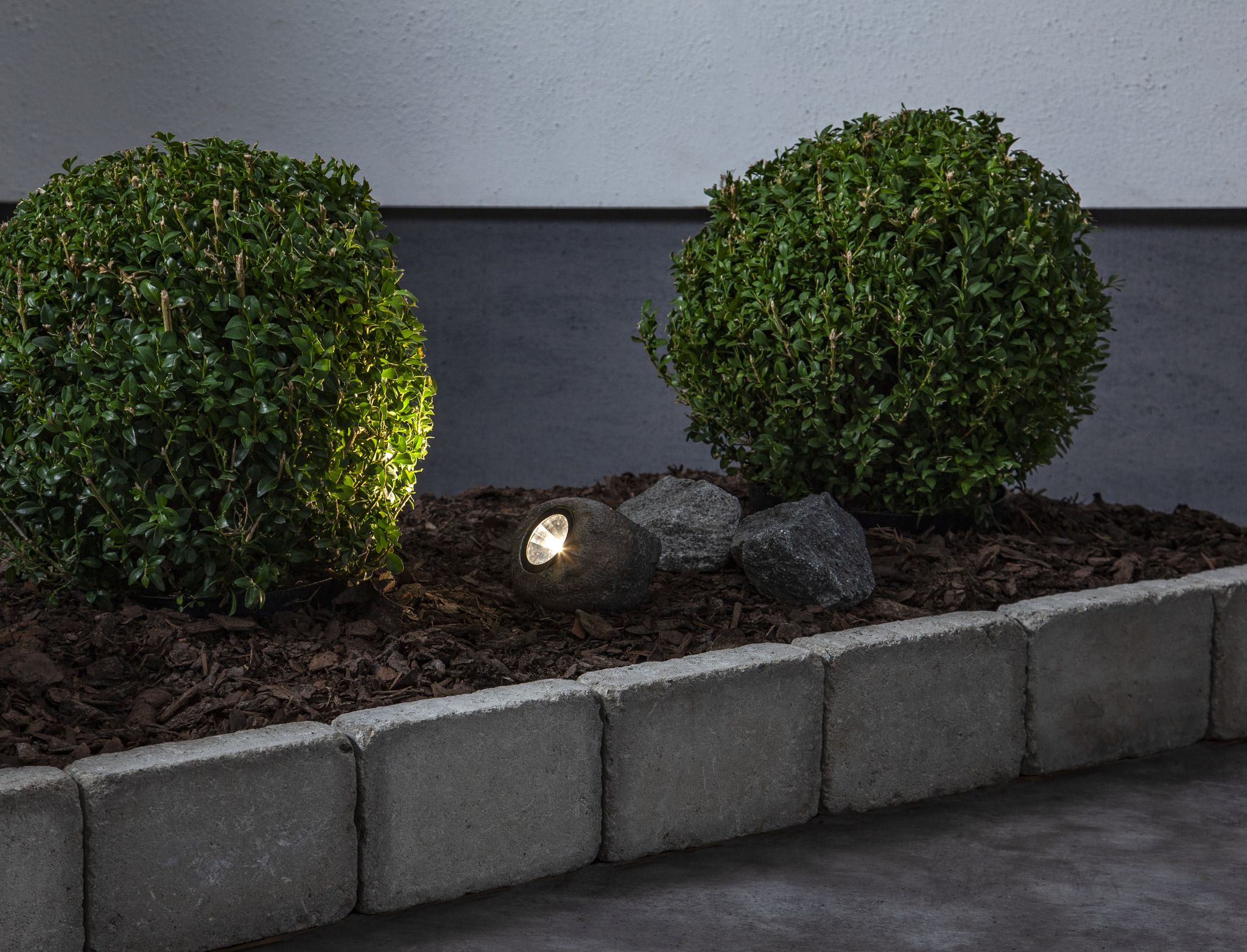 Solar Spotlight Rocky - Grau, Lichtfarbe Warmweiss