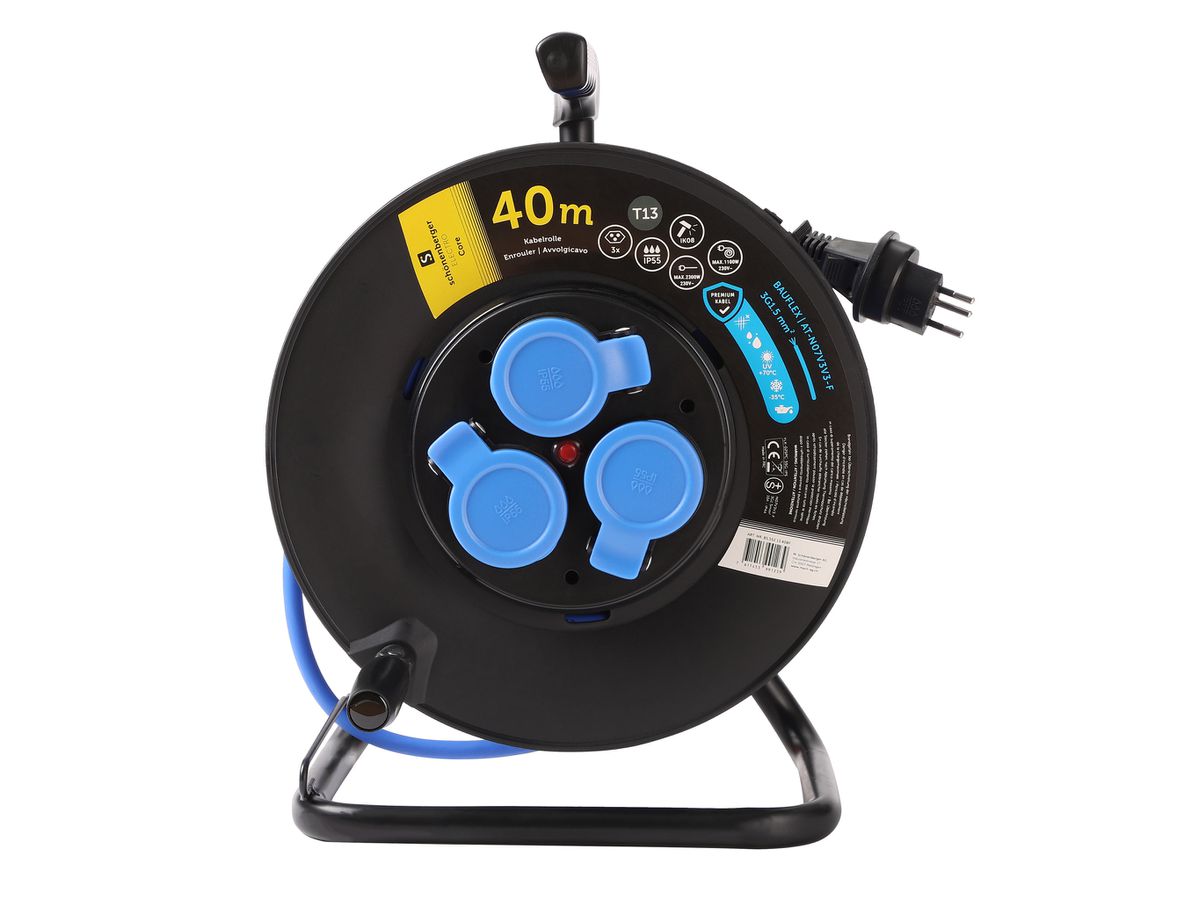 Kabelrolle Kunststoff T13 IP55 40m - Schönenberger