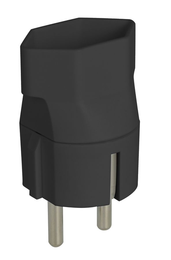 Reiseadapter CH-SchuKo - CH-T23 nach Schuko, 16A, kein Kinderschutz, schwarz