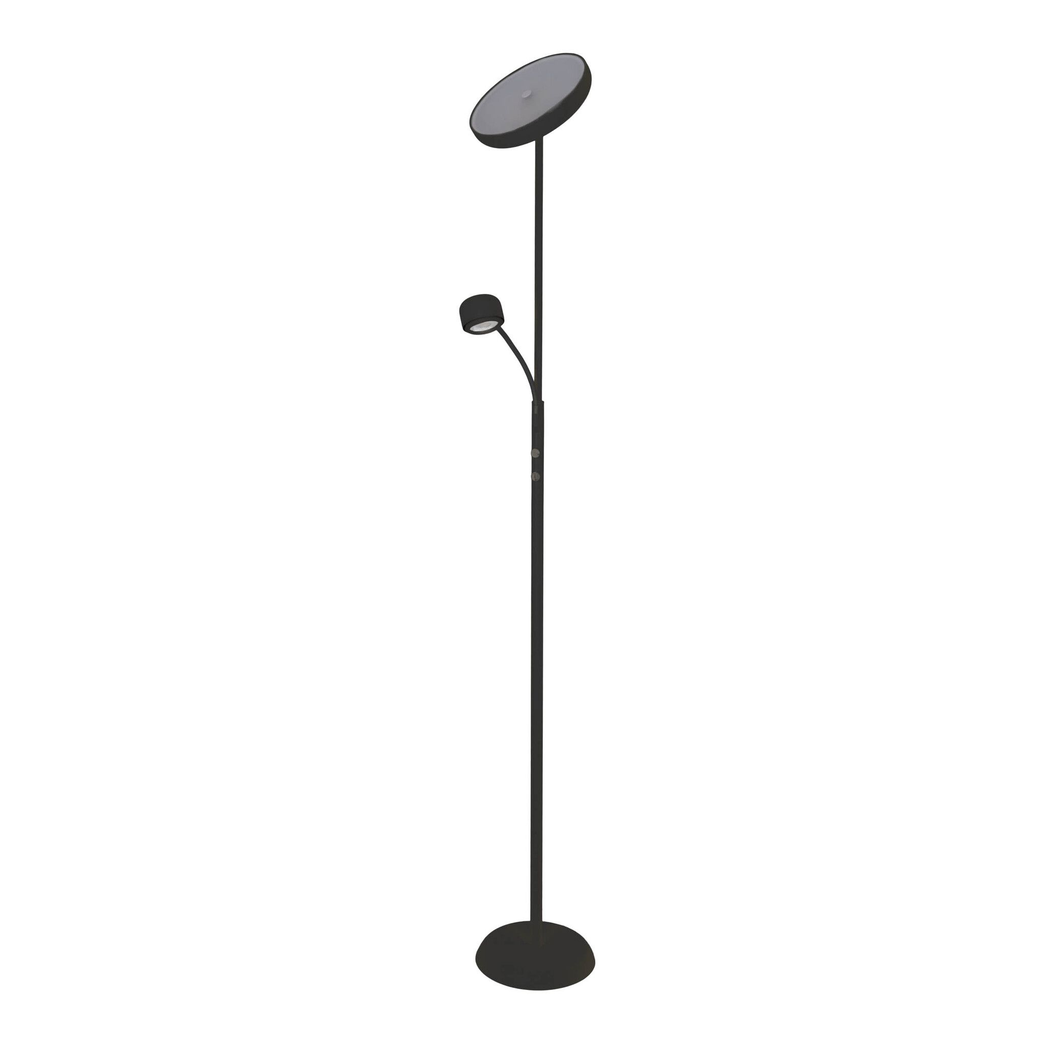 LED Stehleuchte  ROMIS  mit Lesearm schwarz - IP20, LED-Modul, Schwarz
