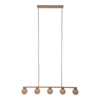 5er Pendelleuchte  DONIKA  L: 116 cm - IP20, G9, Braun