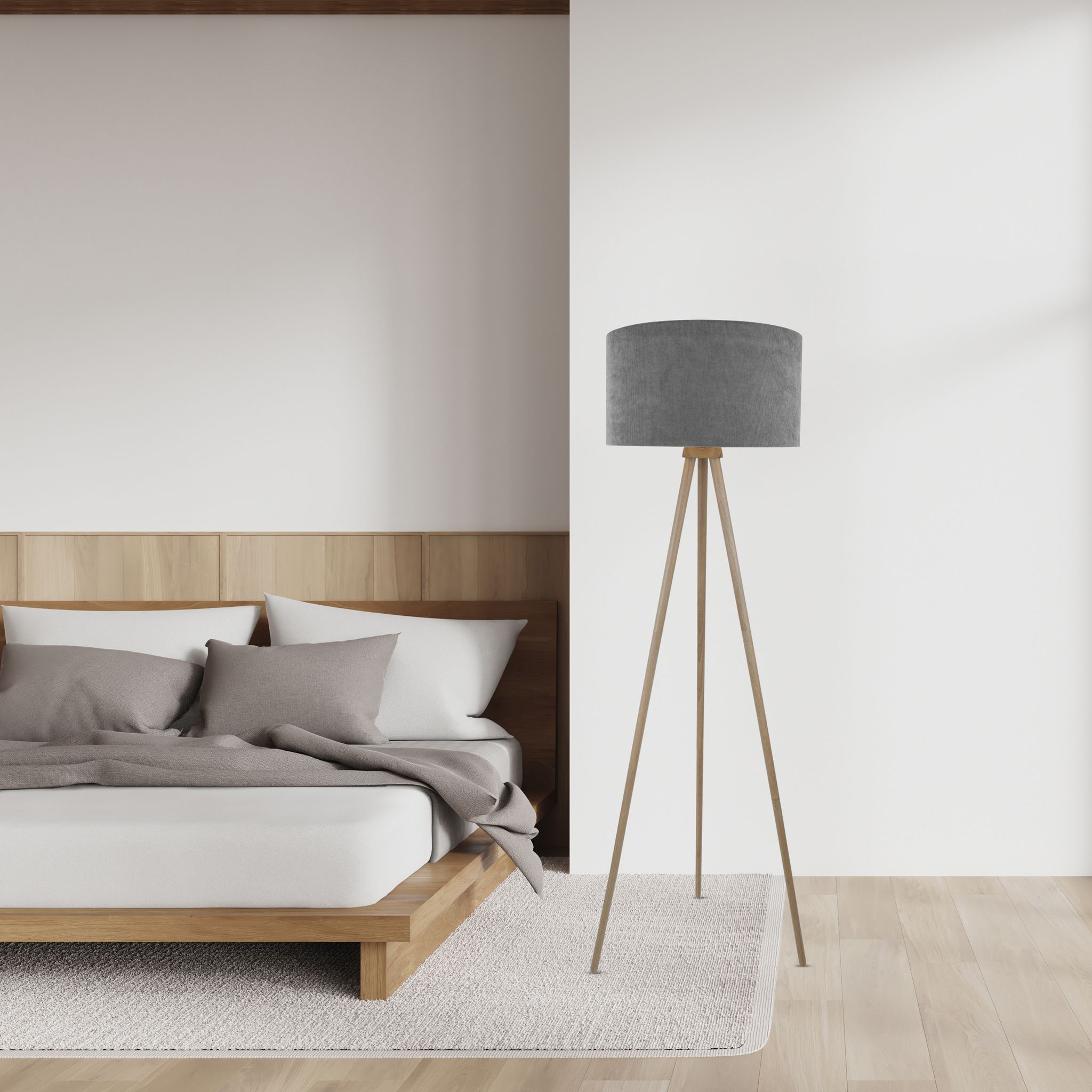Stehleuchte  ARDITA  H: 152cm grau - IP20, E27, Grau