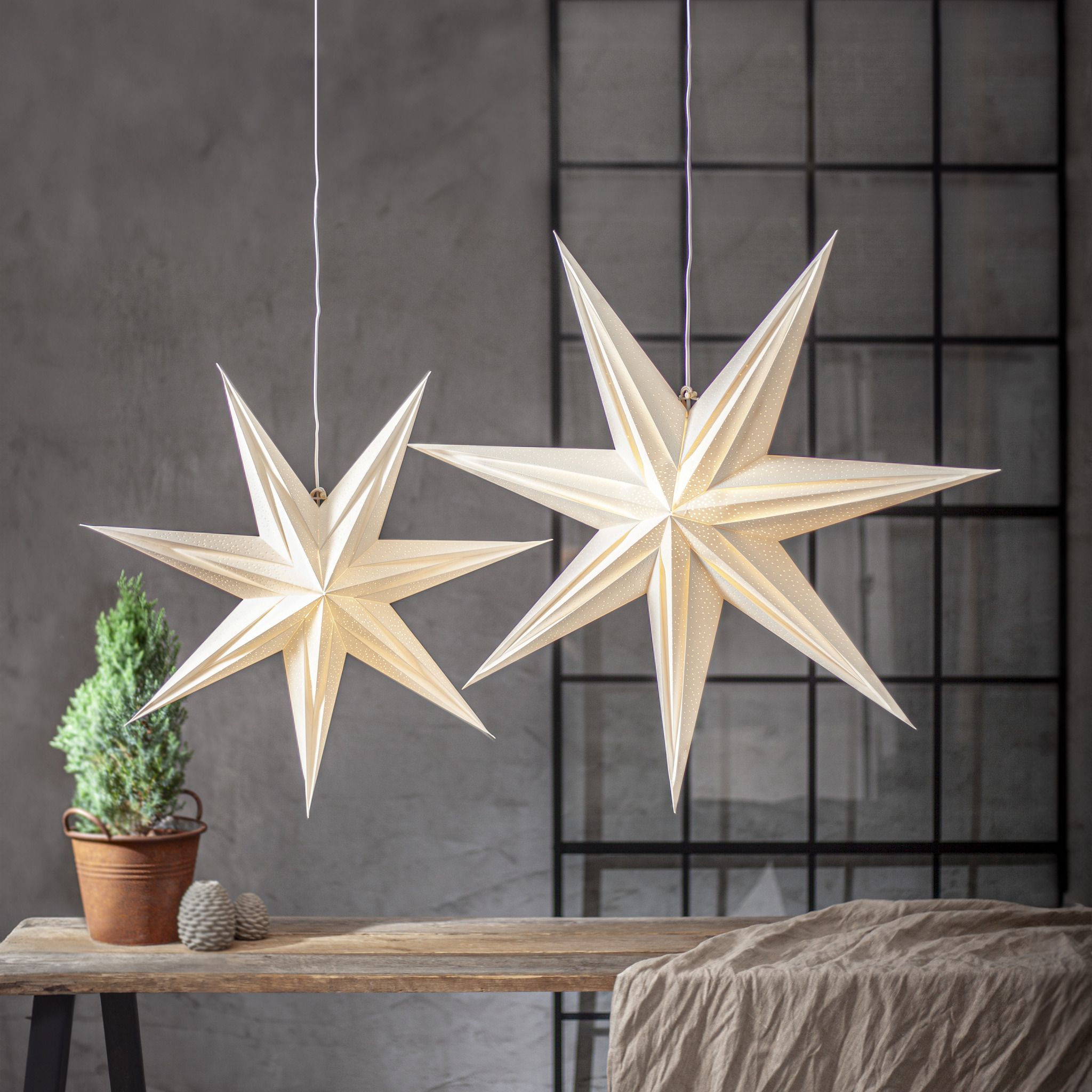 Papierstern Holly - IP20, Weiss