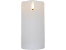 LED Pillar Kerze Flamme Rustic - Indoor, Weiss, 15.00 cm Höhe,  Timerfunktion