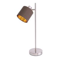 Tischleuchte MARON G - E14, max. 1x40W, IP20, nickel + braun + gold, nicht dimbar, exkl. Leuchtmittel, D=120mm, H=510mm