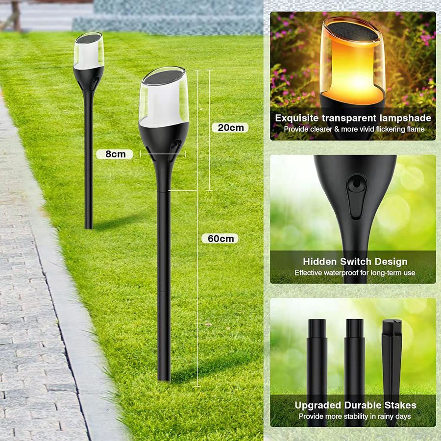 Duopack Solar-Stick Flamme rund - Warmweiss, IP44