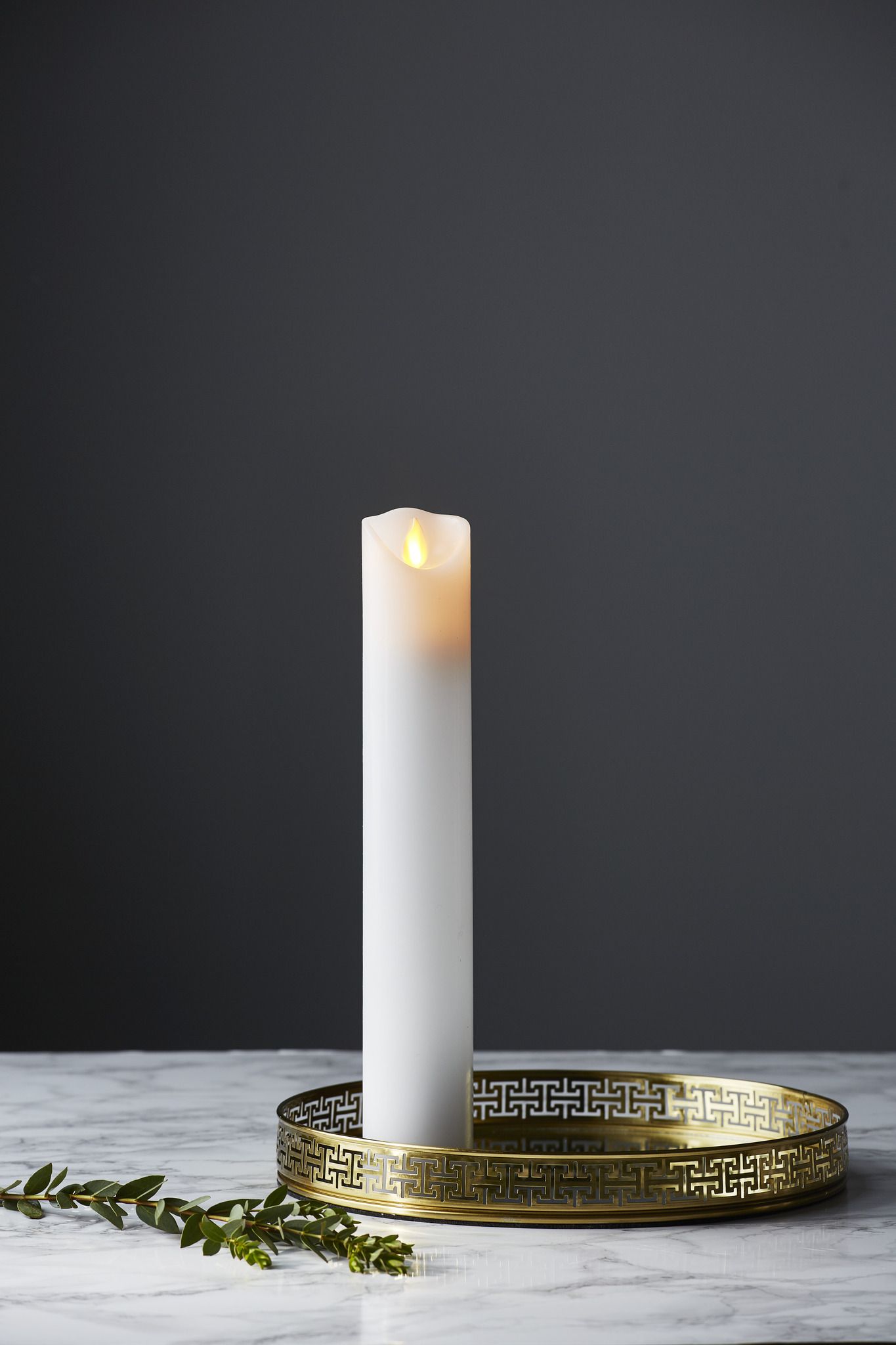 Candela in plastica a LED  M-Twinkle - Indoor, Weiss, 30cm Höhe, Timerfunktion