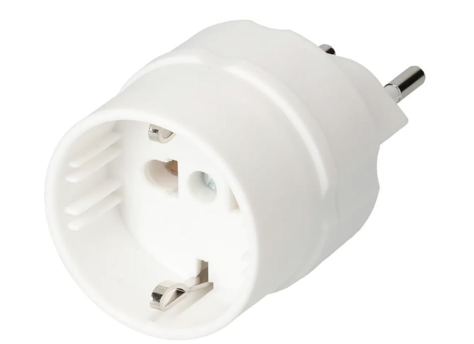 Adaptateur CH - Schuko - Schuko nach Schweiz T12, 10A - 250V, weiss
