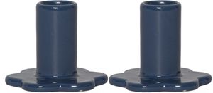 Kerzenhalter 2-p Bloom - Indoor, Blau, 6.00cm Höhe