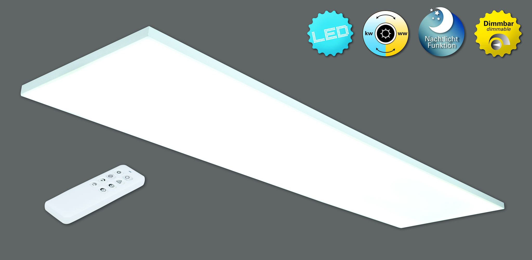 LED Panel-Deckenleuchte Carente l: 119,5cm - rahmenlos - LED fest verbaut, 2700-6500K, warm-kaltweiss