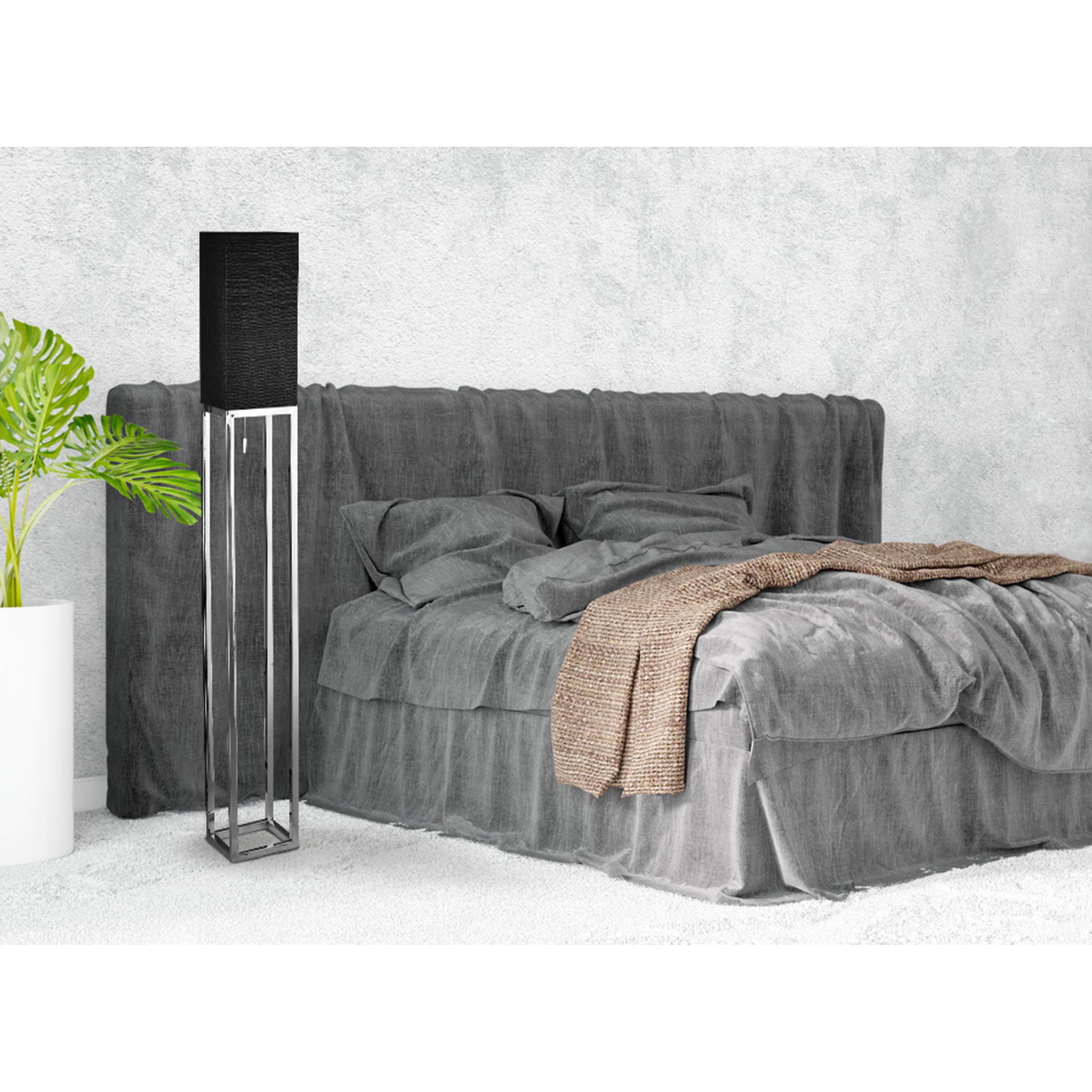 Stehleuchte h: 150cm schwarz Alfa - E27, 60W, IP20