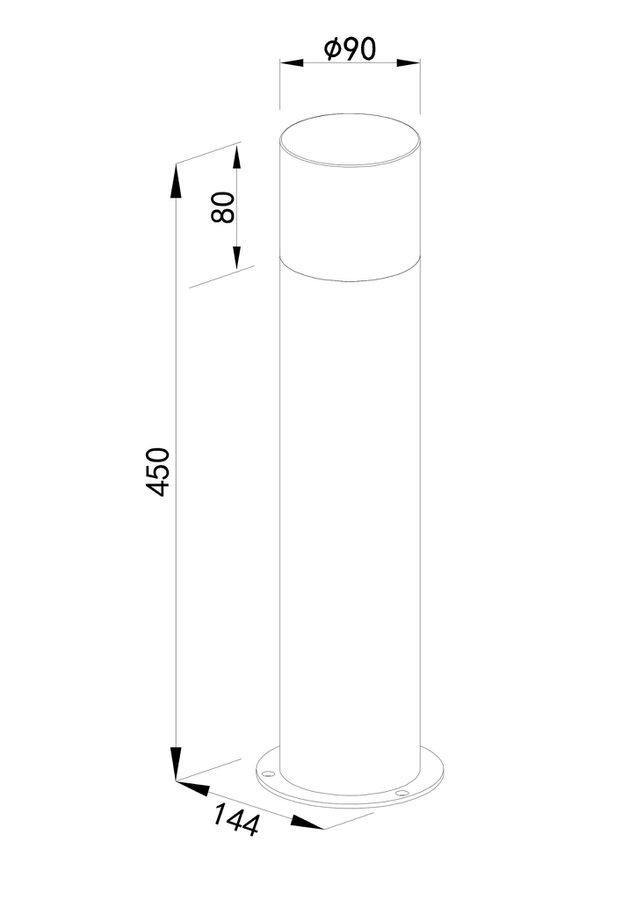 Playlight 24V Pollerleuchte Rund - 24V DC, 5W, 420lm, 3000K, IP44, anthrazit
