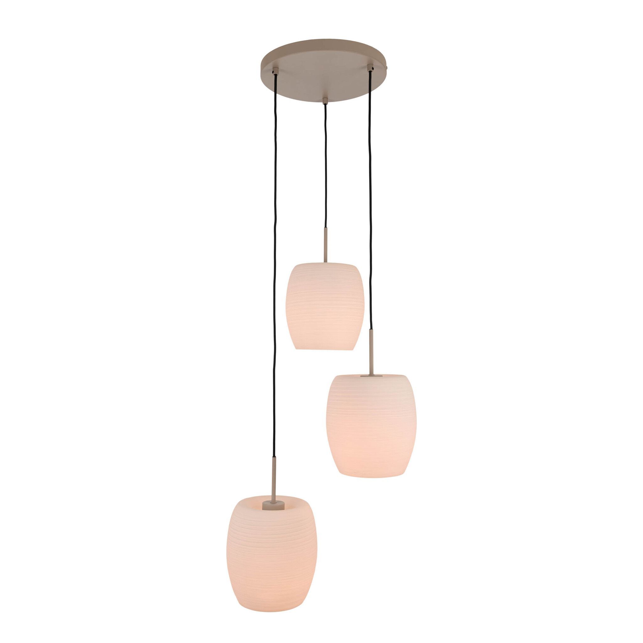 3er Pendelleuchte  NIRELIA  : 30cm beige - IP20, E27, Beige