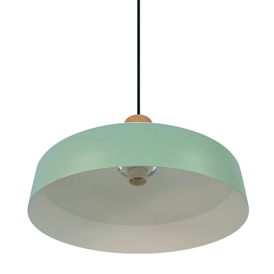 Pendelleuchte Elvas cork Dusty Grün - 60W, E27, IP20